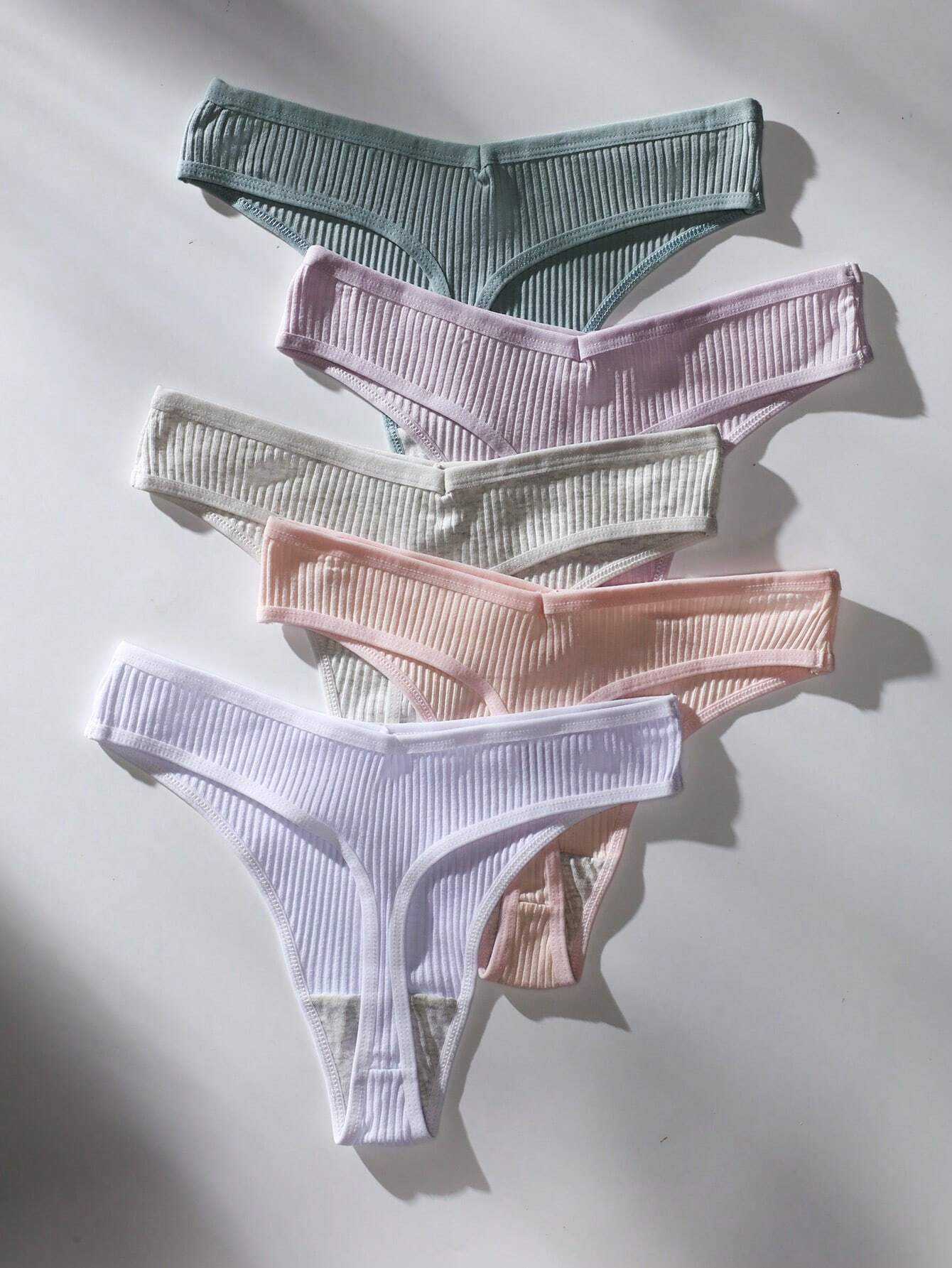 4pack Rib Panty Set shein