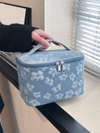 Floral Pattern Makeup Bag Top Handle Zip Around shein
