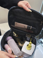 Floral Pattern Makeup Bag Top Handle Zip Around shein