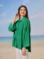 Mulvari Solid Drop Shoulder Shirt shein