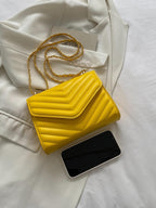 Mini Flap Square Bag Quilted Pattern Minimalist Green shein