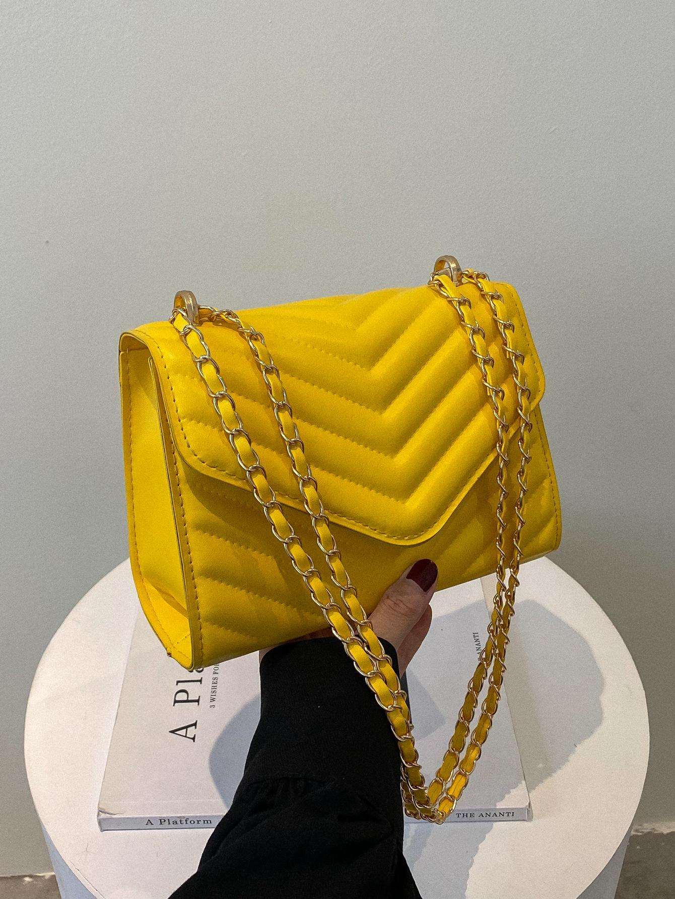 Mini Flap Square Bag Quilted Pattern Minimalist Green shein