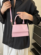 Fashionable Solid Color Flap Mini Handbag shein