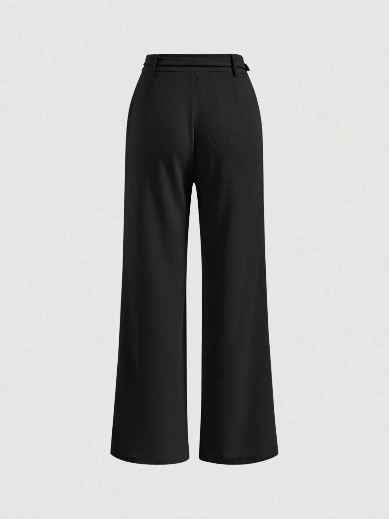 MOD Solid Belted Wide Leg Suit Pants shein