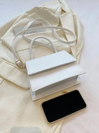 Fashionable Solid Color Flap Mini Handbag shein