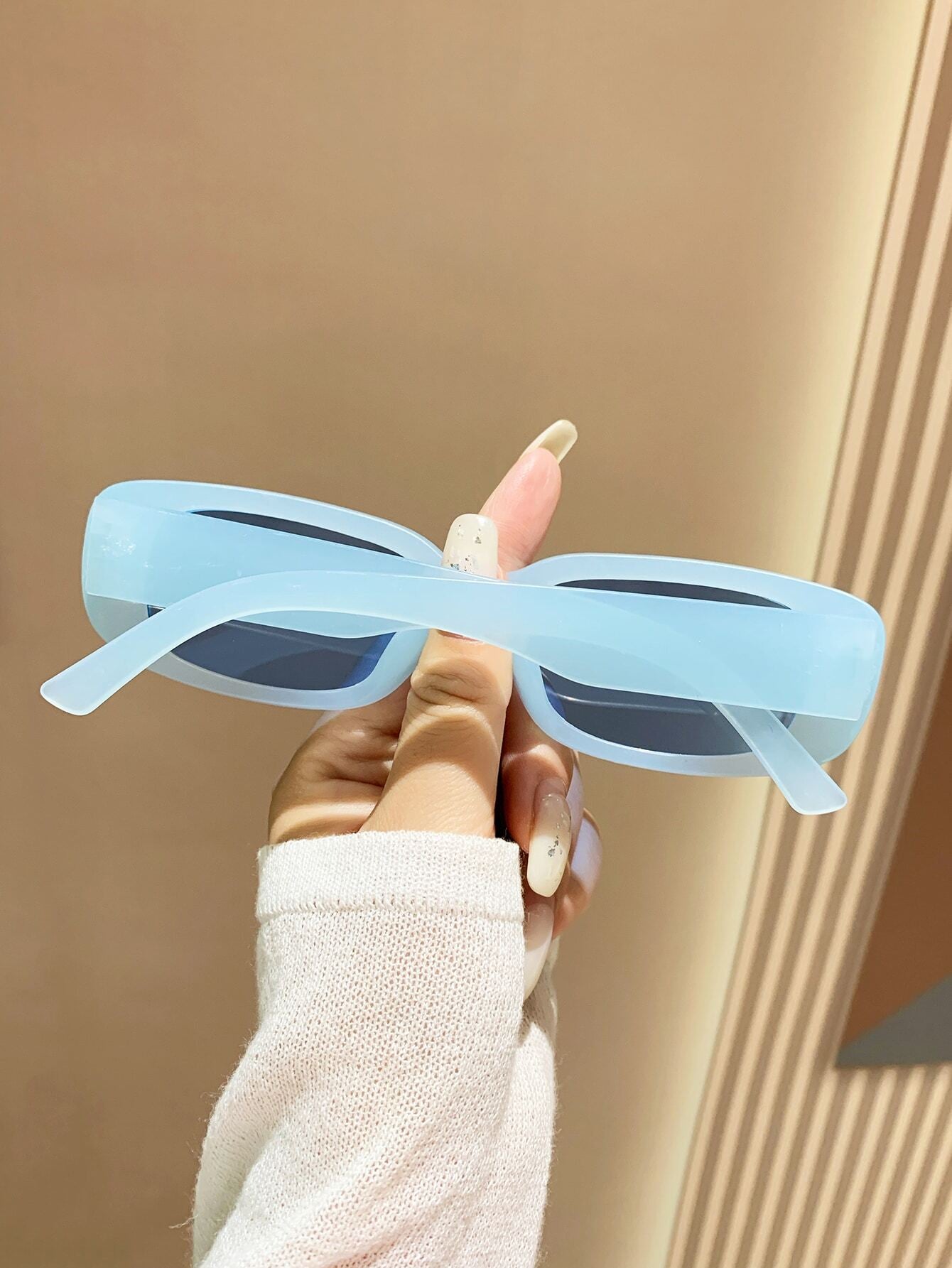 1pc Women Solid Oval Frame Fashion Glasses shein