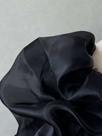 One piece black organza puff sleeves 2 elasticated bridal sleeves shein