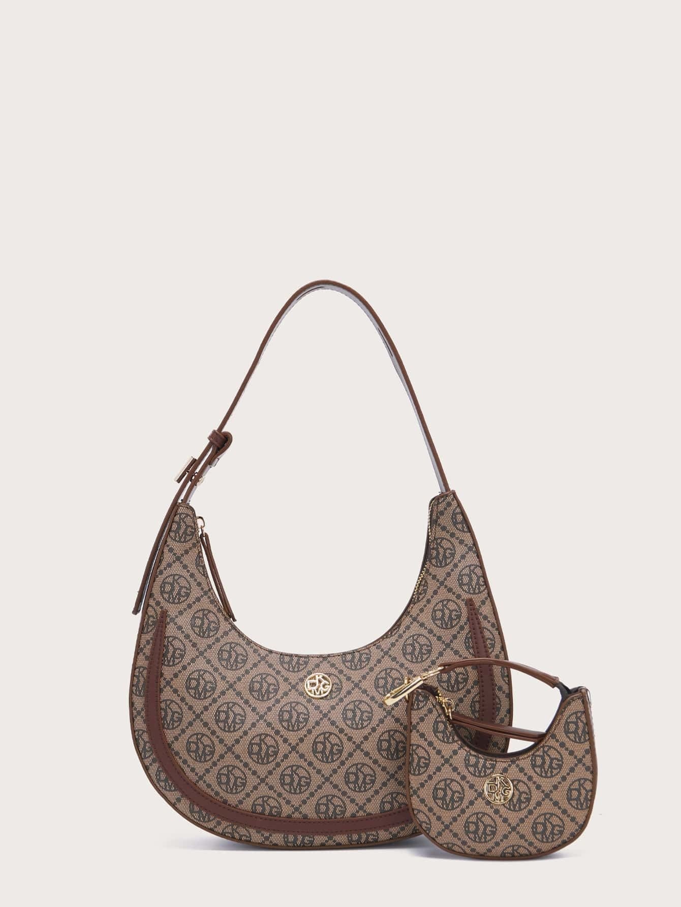ANESSAMAY&DKMG 2pcs/Set Silk Printed Letter Pattern Combination Bag Strap Adjustable shein