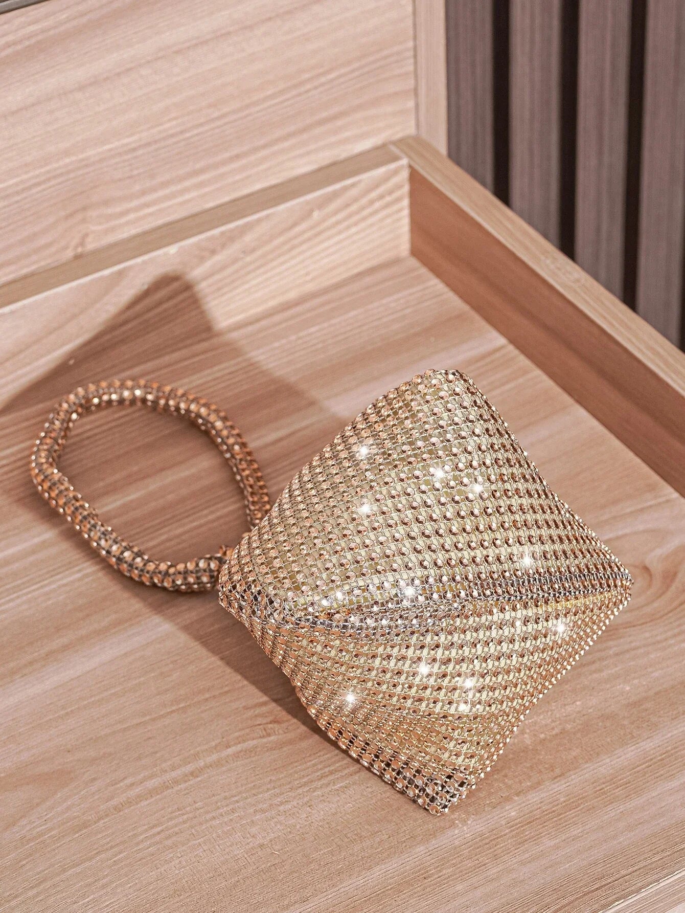 Mini Evening Bag With Crystal Decor, Ladies Party Elegant Clutch Purse Handbag For Cosmetic & Daily Use shein