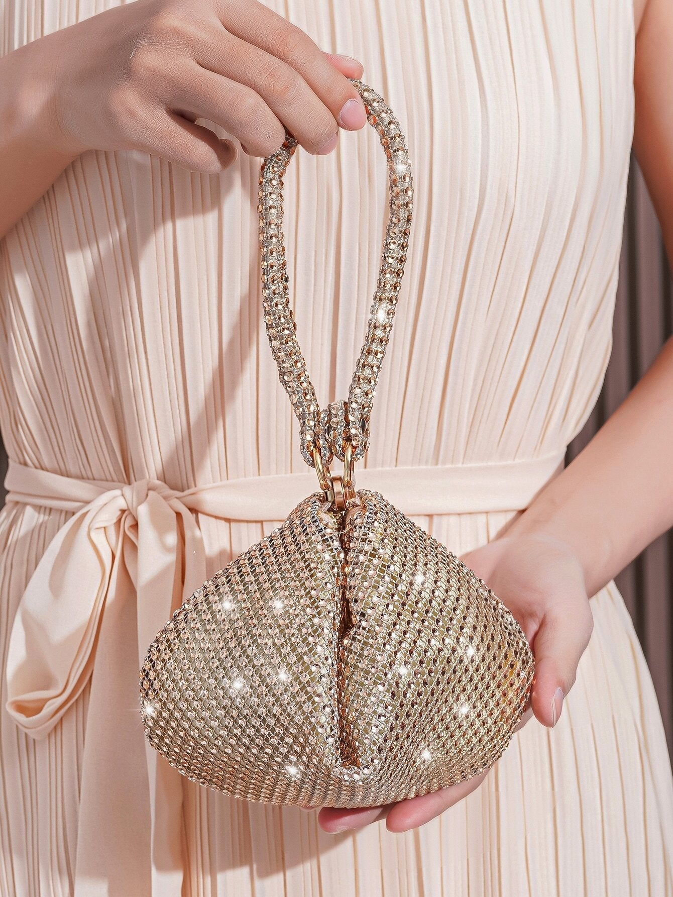 Mini Evening Bag With Crystal Decor, Ladies Party Elegant Clutch Purse Handbag For Cosmetic & Daily Use shein