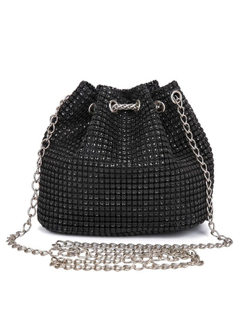 Glitter Bling,Shiny Glamorous,Elegant,Exquisite New Arrival Fashion Mini Metal Chain Rhinestone Decorated Evening Bag shein