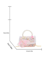 Mini Glitter Decorated Fashion Faux Pearl Satchel For Evening Party shein