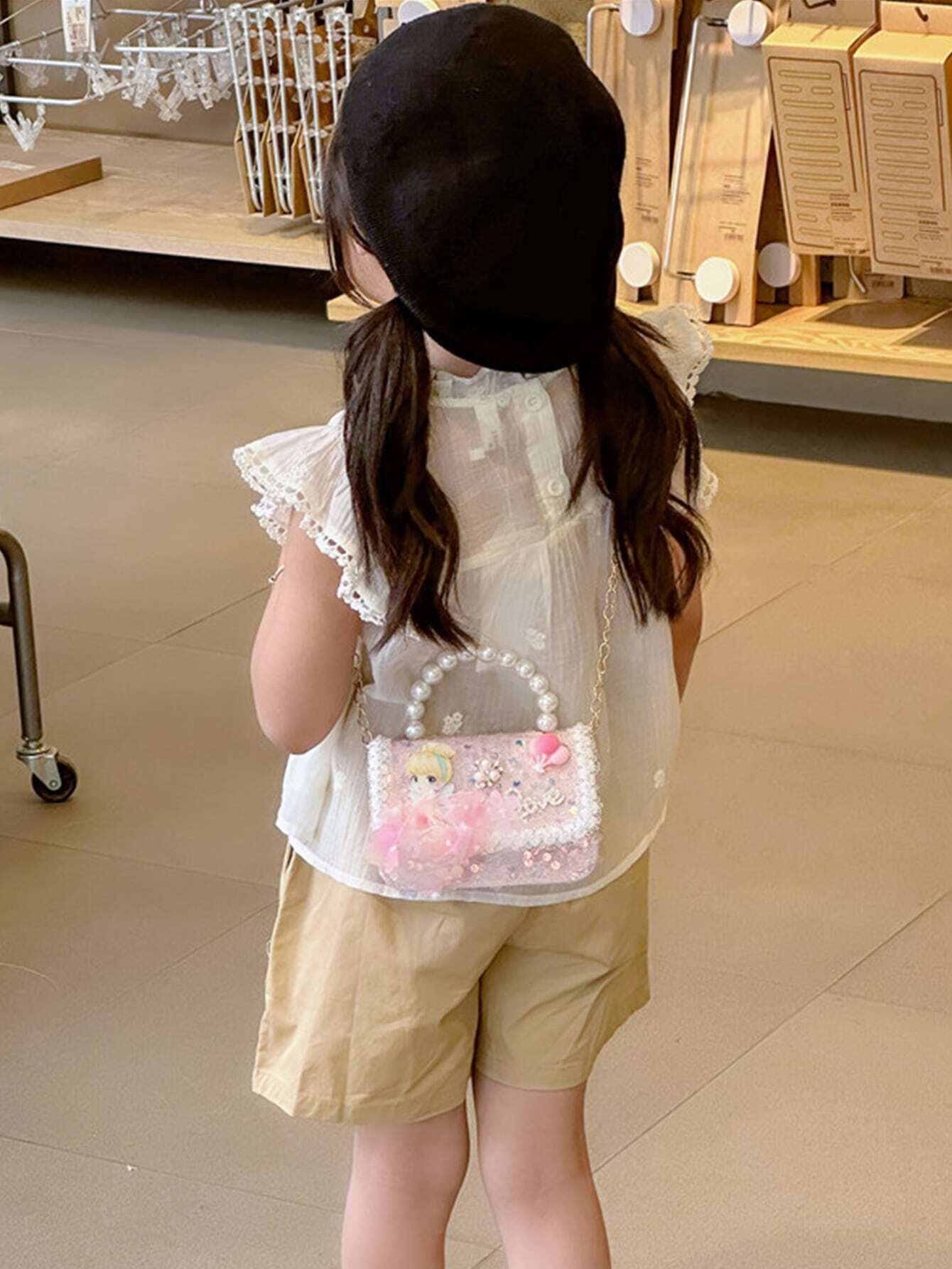 Mini Glitter Decorated Fashion Faux Pearl Satchel For Evening Party shein