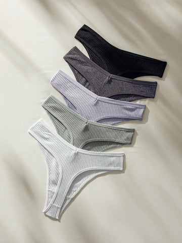 4pack Rib Panty Set shein