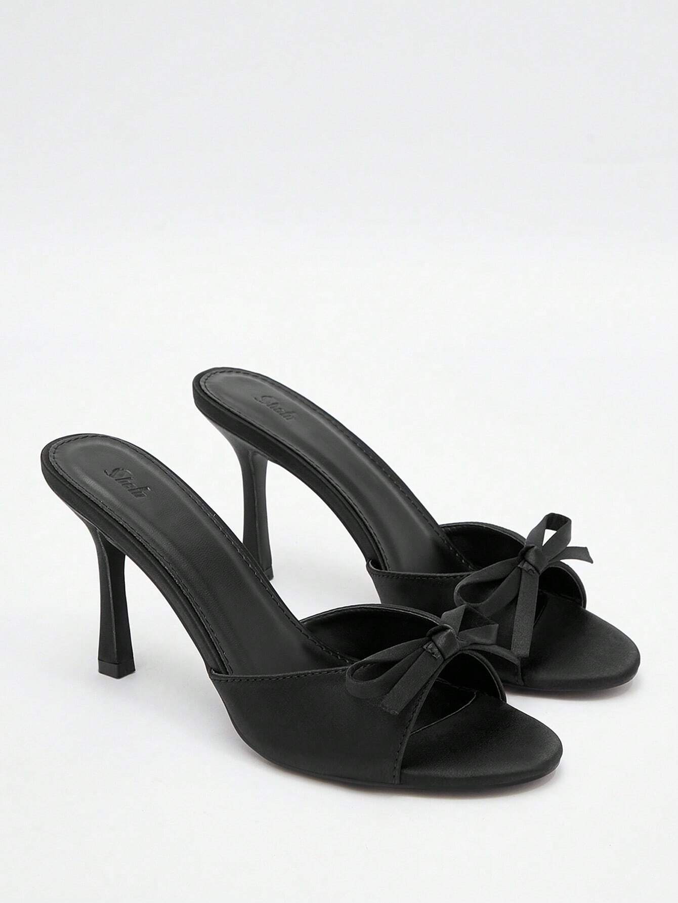 Satin Stiletto Heeled Glamorous Sandals