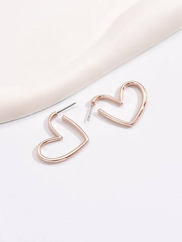 Heart Design Cuff Hoop Earrings shein