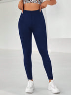 Sport Studio Solid High Waist Sports Leggings shein