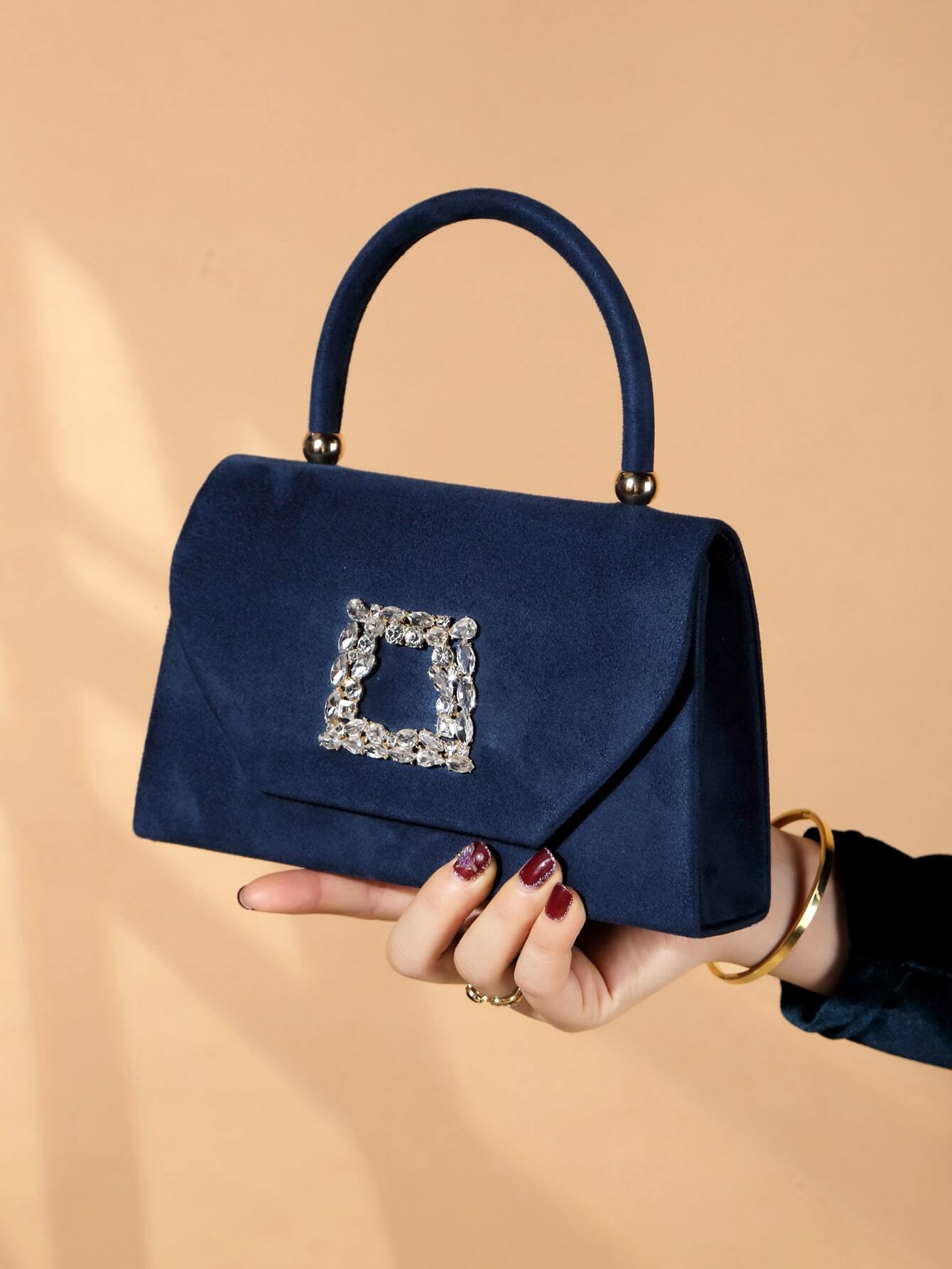 Glitter Bling,Shiny Glitter, Shiny, Luxury, Glamorous, Elegant, Exquisite 1pc Elegant & Fashionable Glitter Velvet Evening Bag shein