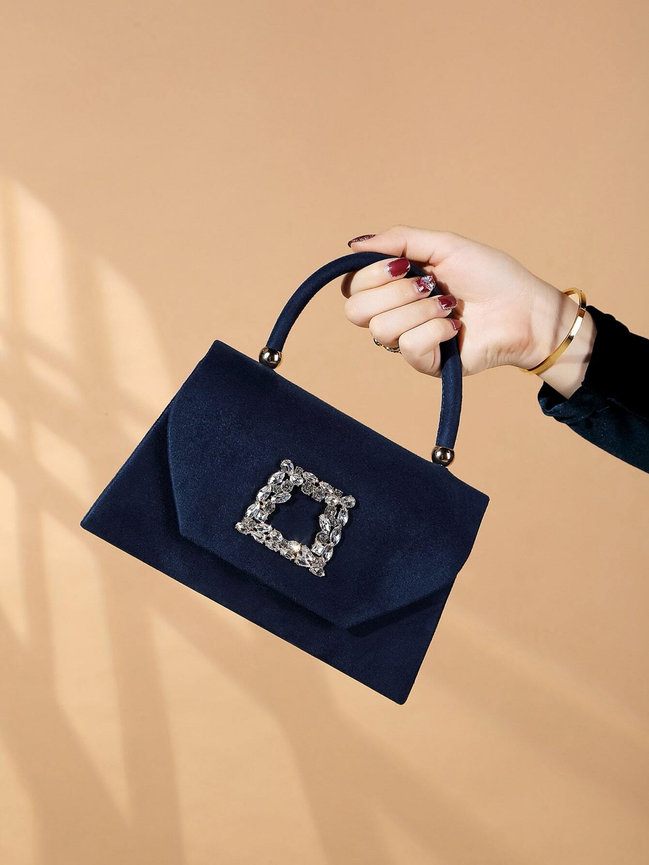 Glitter Bling,Shiny Glitter, Shiny, Luxury, Glamorous, Elegant, Exquisite 1pc Elegant & Fashionable Glitter Velvet Evening Bag shein