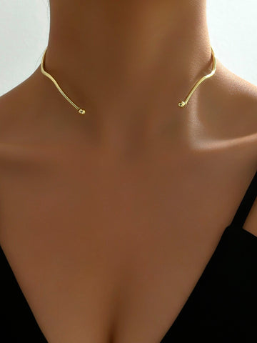 Single European And American Style Ins Minimalist Wave-Shaped Choker shein