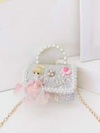 Mini Glitter Decorated Fashion Faux Pearl Satchel For Evening Party shein