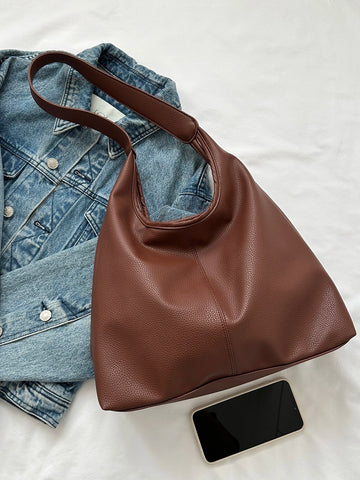 New Fashion All-Match Texture Solid Color PU Shoulder Bag