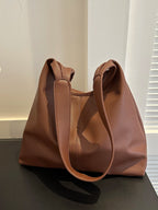 New Fashion All-Match Texture Solid Color PU Shoulder Bag shein