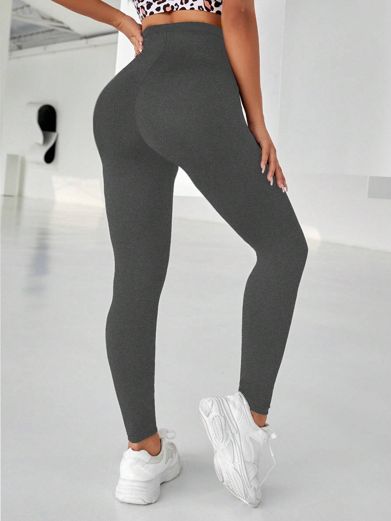 Sport Studio Solid High Waist Sports Leggings shein