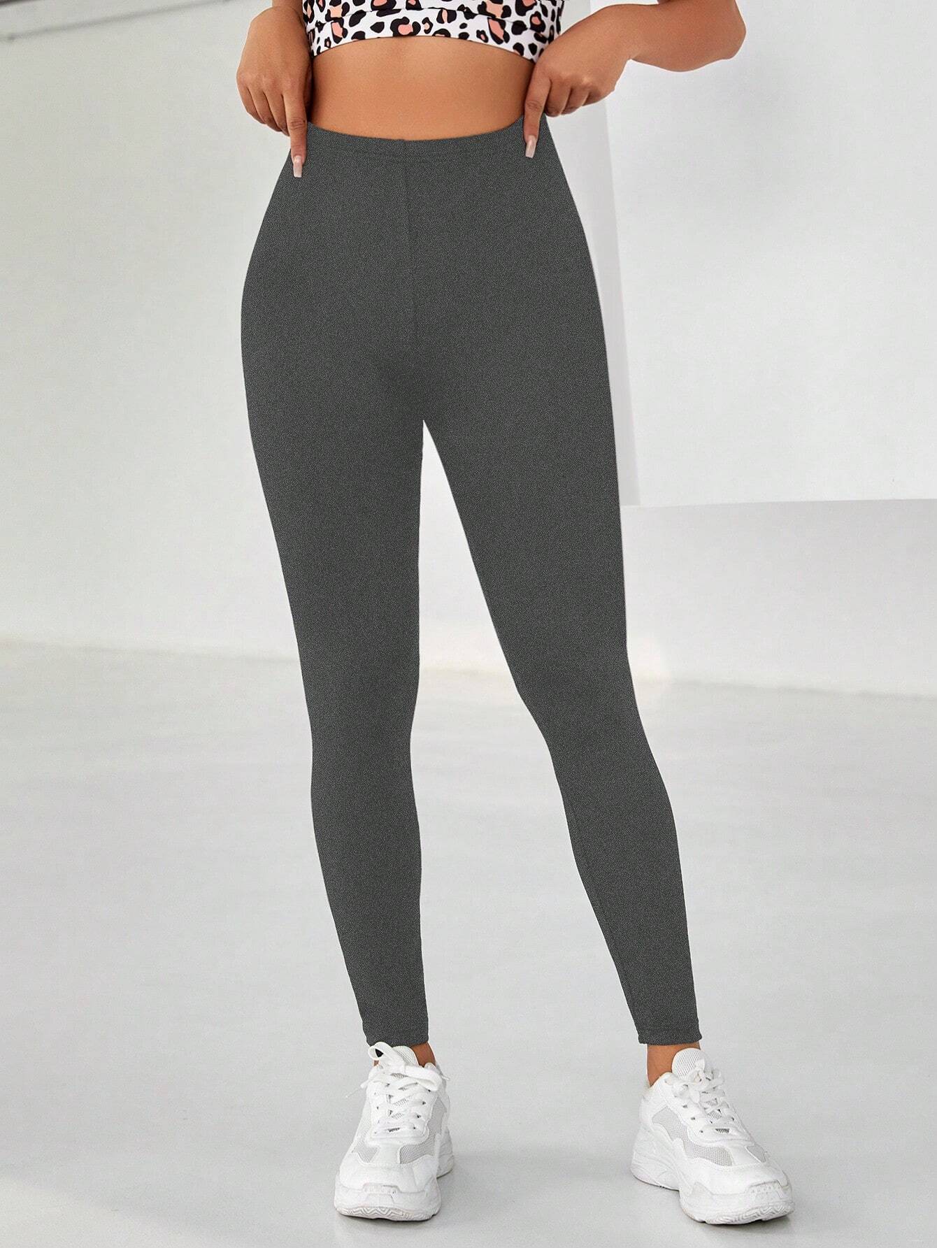 Sport Studio Solid High Waist Sports Leggings shein