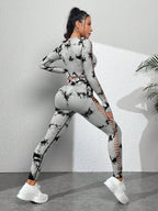 Seamless & Dye Hollow Out Sports Set Outfit Set shein