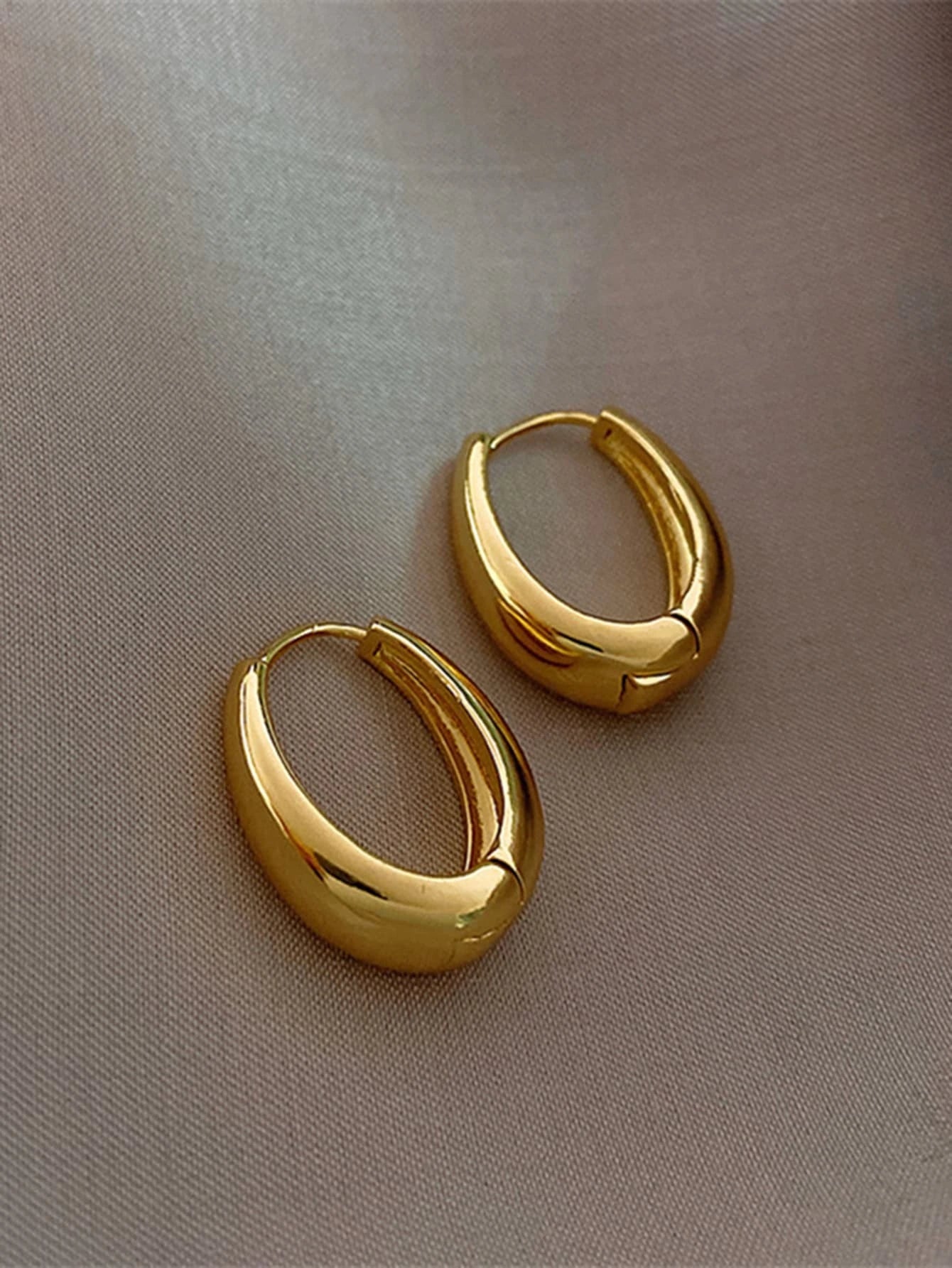 1pc Minimalist Hoop Earrings Copper Jewelry shein