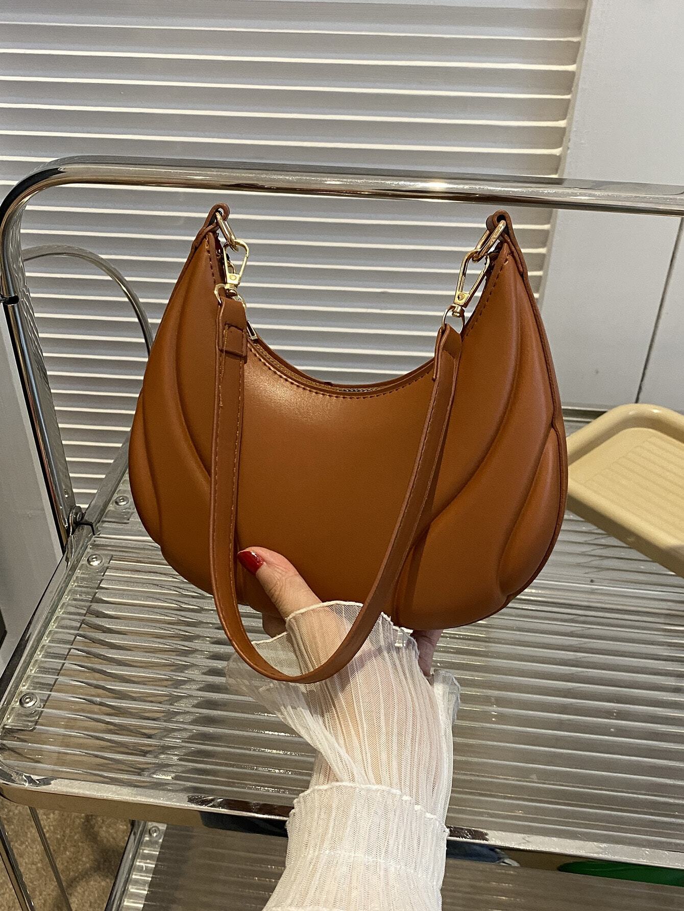 Fashionable Solid Color Versatile Shoulder Bag For Women shein