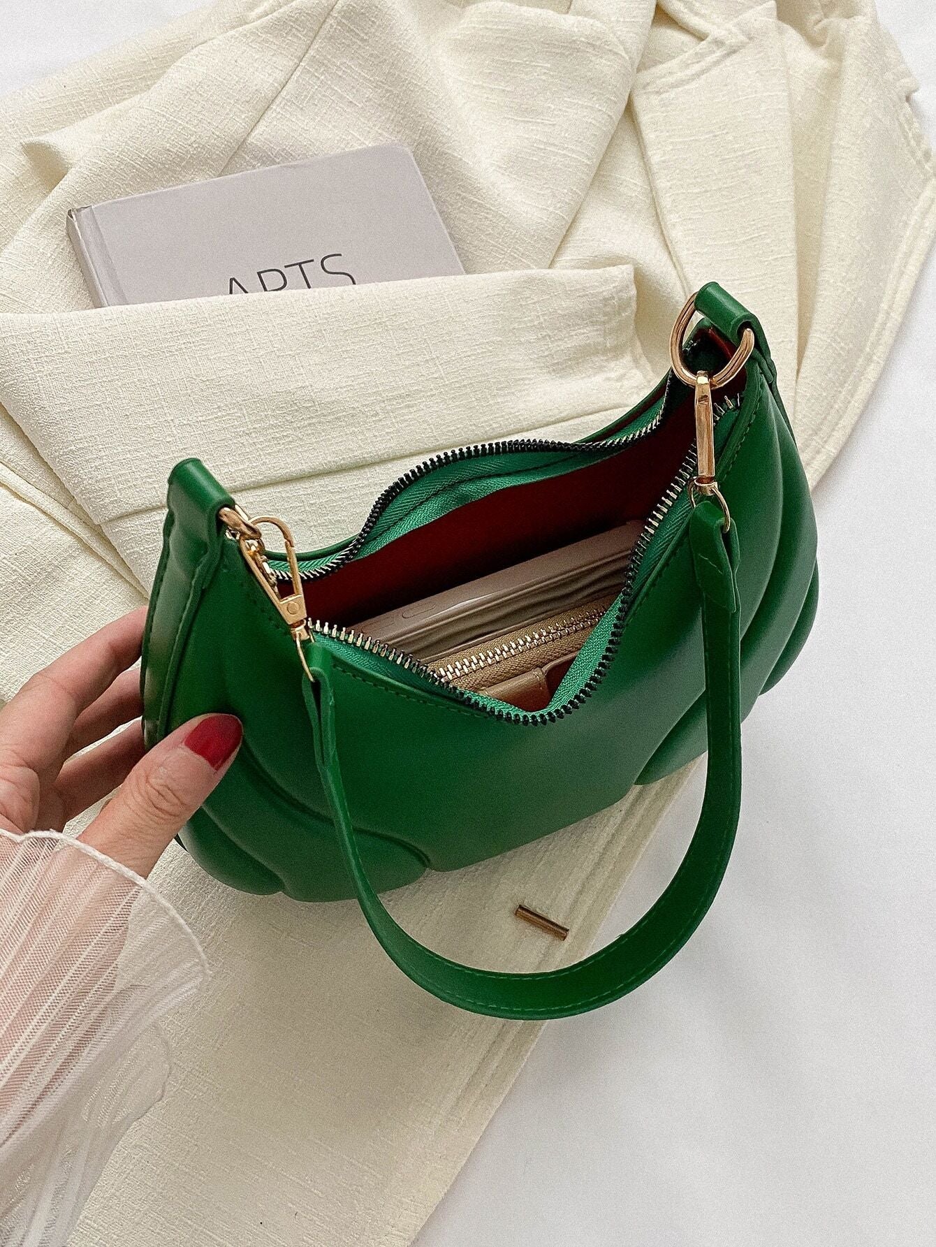 Fashionable Solid Color Versatile Shoulder Bag For Women shein