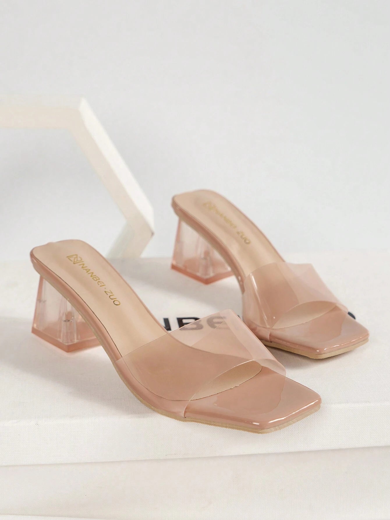 New Trendy High-End Transparent Strappy High Heels Women Sandals shein