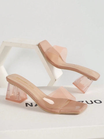 New Trendy High-End Transparent Strappy High Heels Women Sandals shein