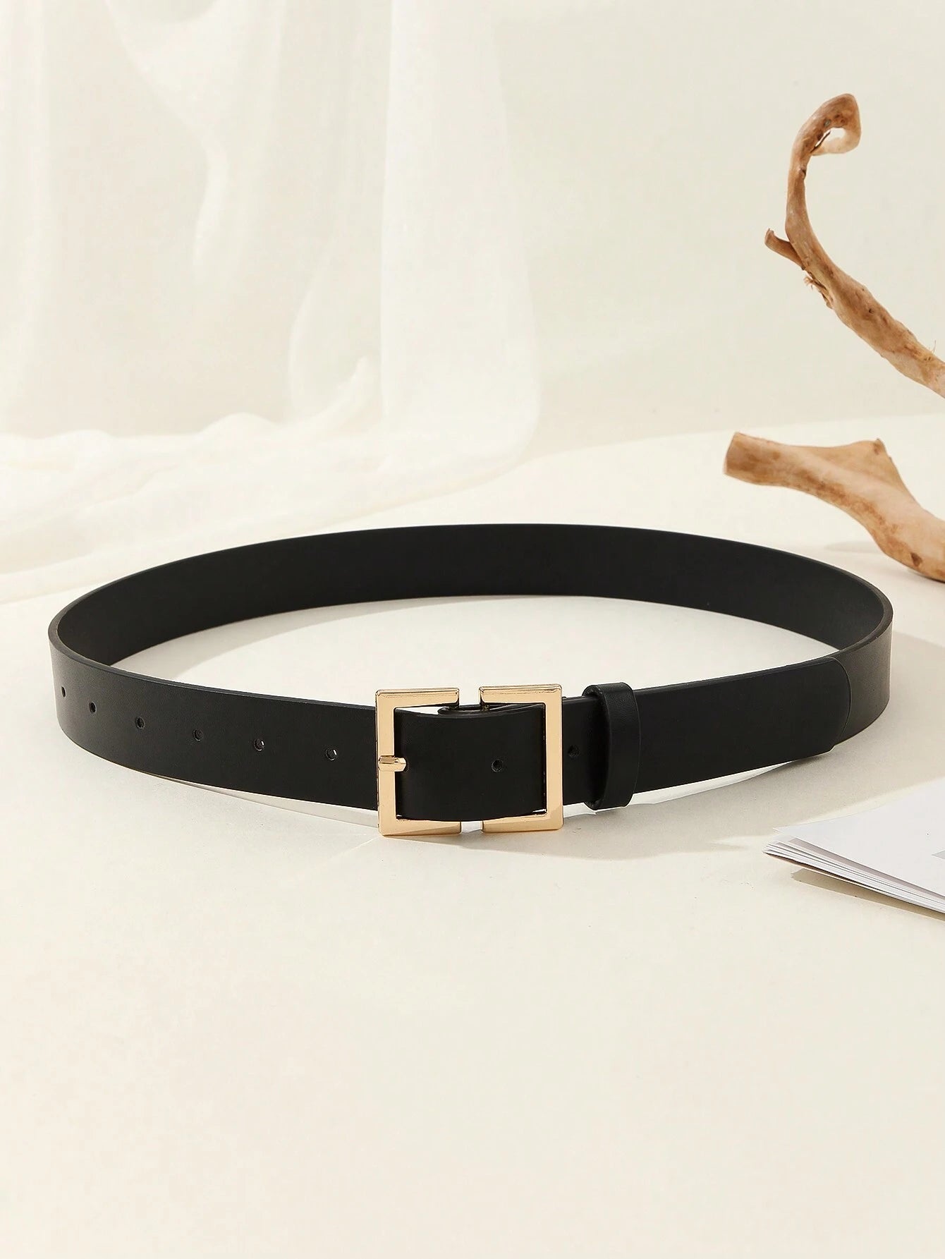 1pc Square Buckle Chinese Style Fashionable Literary Retro Personality Women's Belt shein