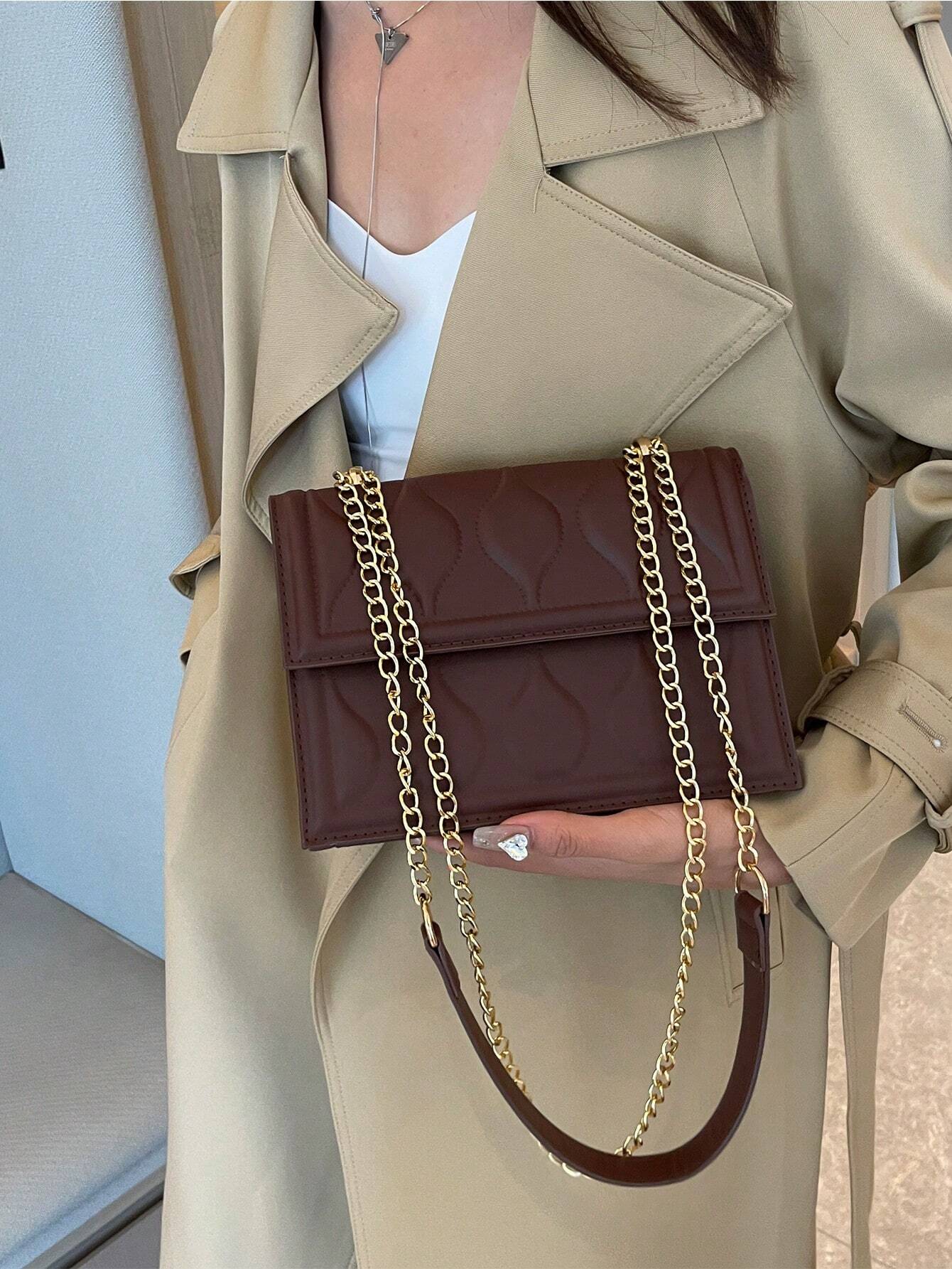 Fashionable New Arrival 3d Embossed Stereo Shoulder Bag With Large Capacity shein