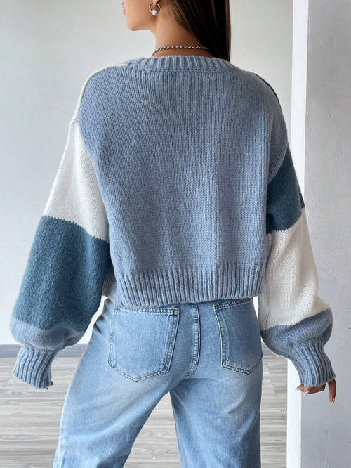 MOOSTA Colorblock Drop Shoulder Duster Cardigan shein