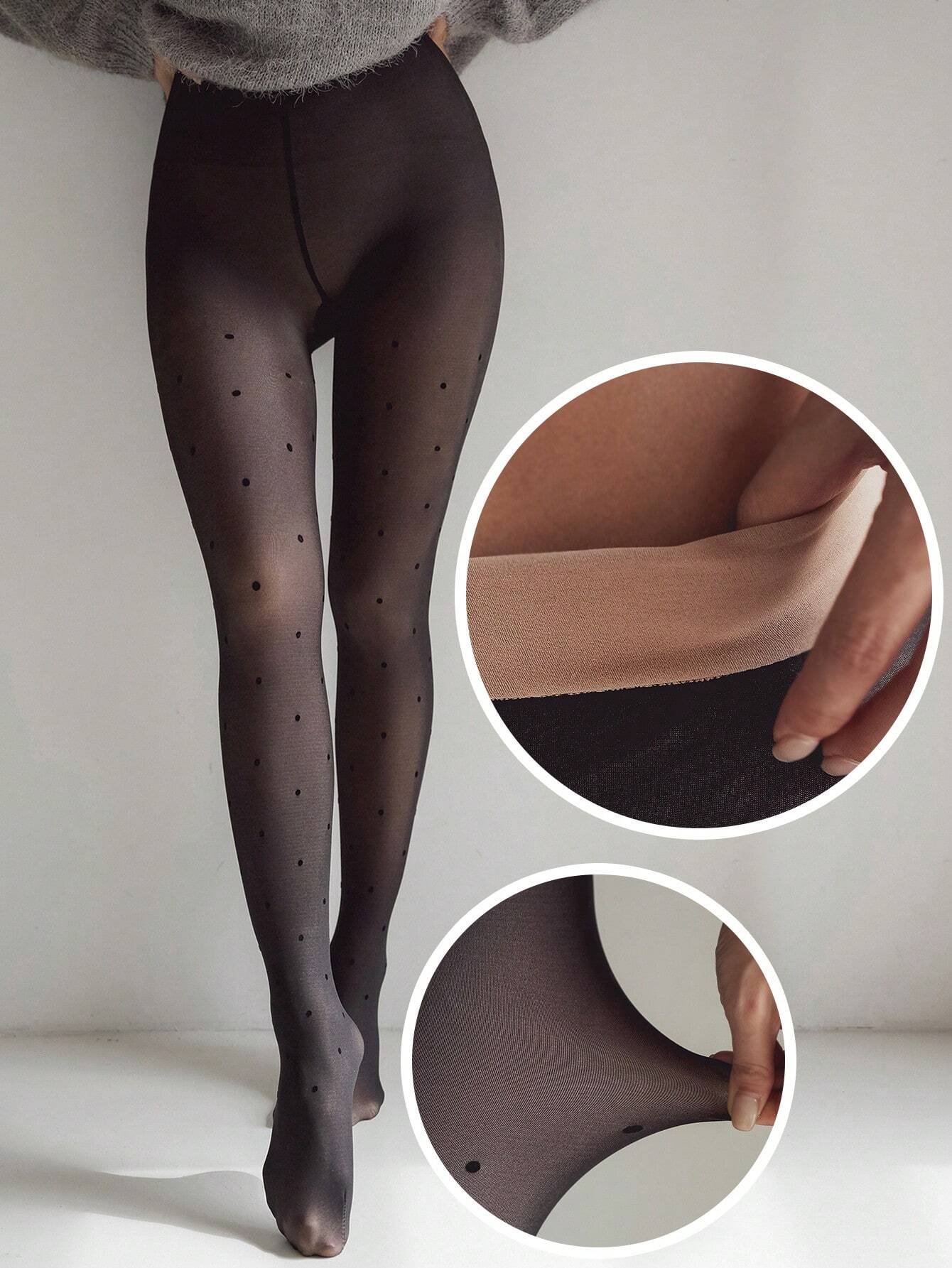 DAZY Polka Dot Print Tights shein