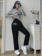 EZwear Spring ClothesLetter Graphic Tee & Sweatpants shein