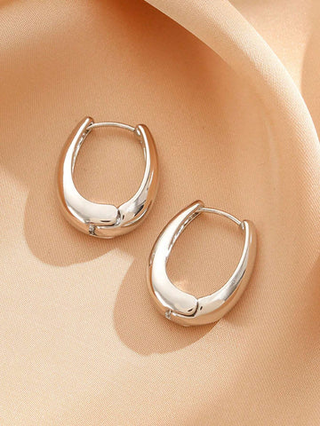 1pc Minimalist Hoop Earrings Copper Jewelry shein