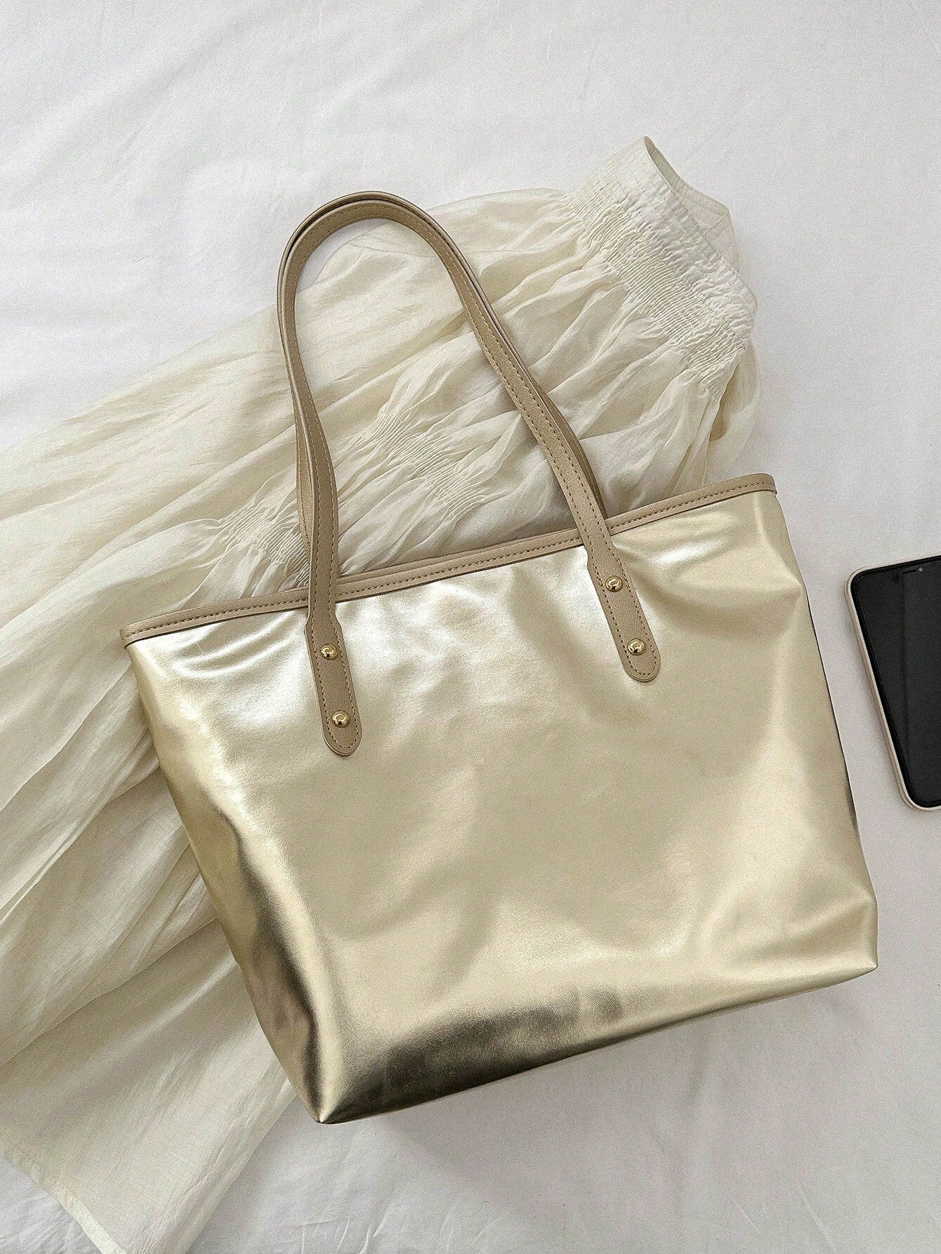 Fashionable,Minimalist,Casual,Large Shoulder Tote Bag shein