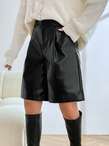 EZwear Cargo Shorts PU Bermuda Shorts