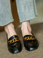 Women's Flat Loafers With Retro Square Toe Design shein