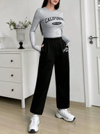 EZwear Spring ClothesLetter Graphic Tee & Sweatpants shein