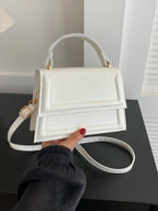 Fashionable Solid Color Flap Mini Handbag shein