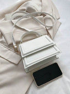 Fashionable Solid Color Flap Mini Handbag shein