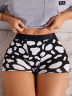 Cow Print Skinny Boyshorts shein
