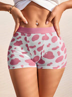Cow Print Skinny Boyshorts shein