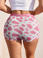 Cow Print Skinny Boyshorts shein